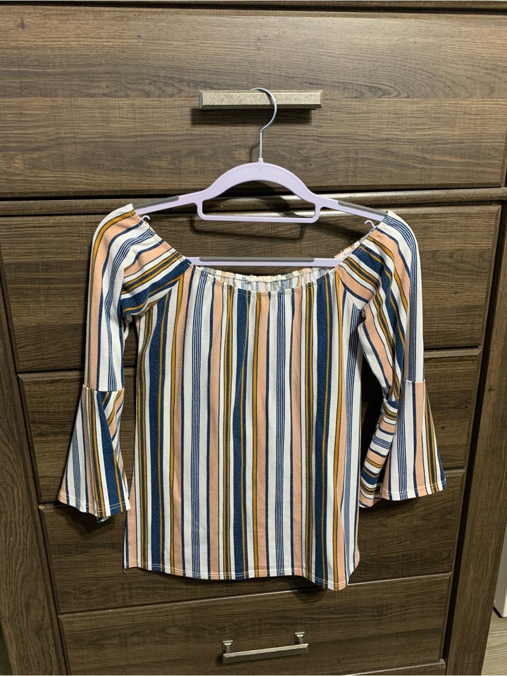 Off the shoulder striped top